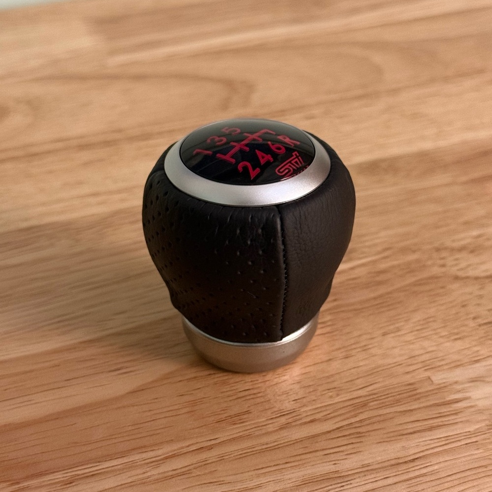 NWOT Subaru JDM STI Leather Shift Knob - Most 6 Speed Subaru Models
